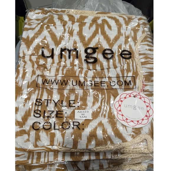 Open Front Duster Vest - Ikat Print Crochet Detail with Tassel Hem - S, M, L - Picture 6 of 8